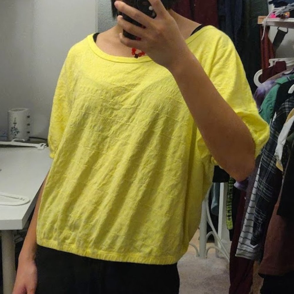 Daily Practice Yellow Wide-Cut Shirt, Size S